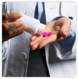 medicines in the hand